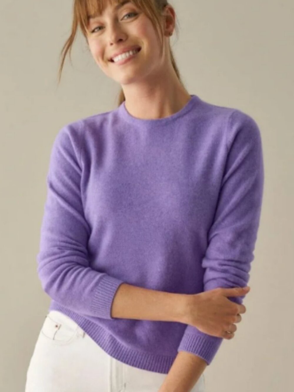 Womens LL Bean Crew Cashmere Sweater- size XL Tall